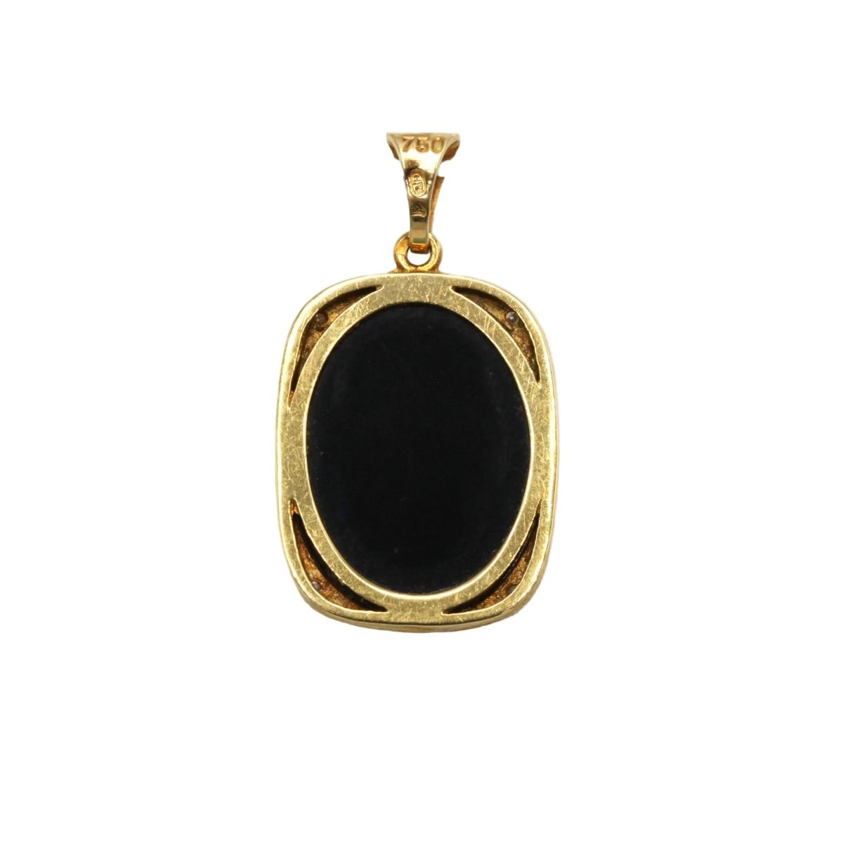 Pendentif en or jaune, onyx et diamants - Castafiore