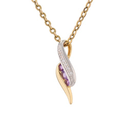 Pendentif en or jaune, or blanc, améthystes et diamants - Castafiore