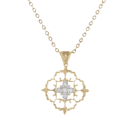 Pendentif en or jaune, or blanc et diamants - Castafiore