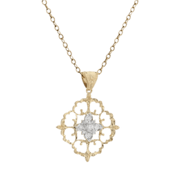 Pendentif en or jaune, or blanc et diamants - Castafiore