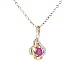 Pendentif en or jaune, or blanc et rubis - Castafiore