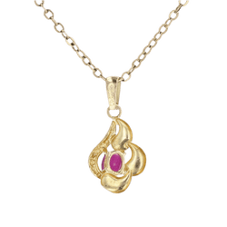 Pendentif en or jaune, or blanc et rubis - Castafiore
