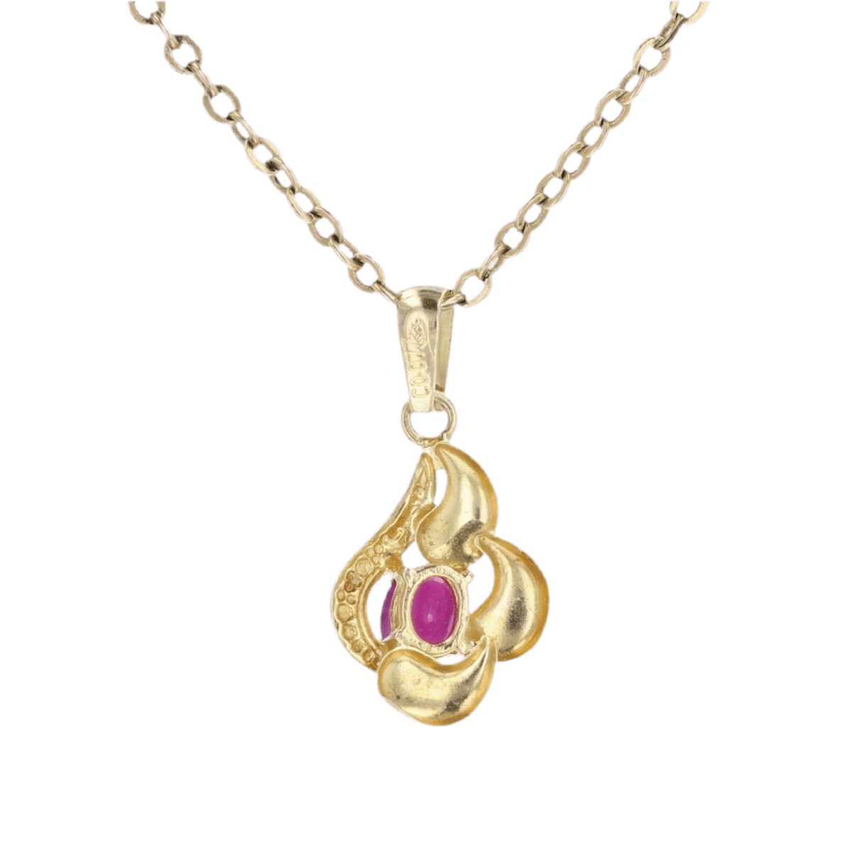 Pendentif en or jaune, or blanc et rubis - Castafiore