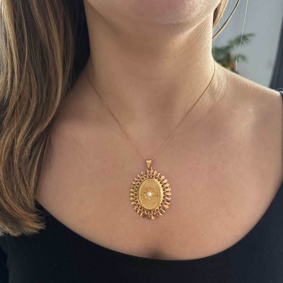 Pendentif en or jaune, or rose et perle - Castafiore