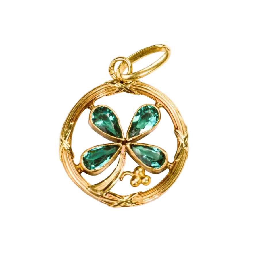 Pendentif en or jaune, or rose et pierres synthétiques - Castafiore