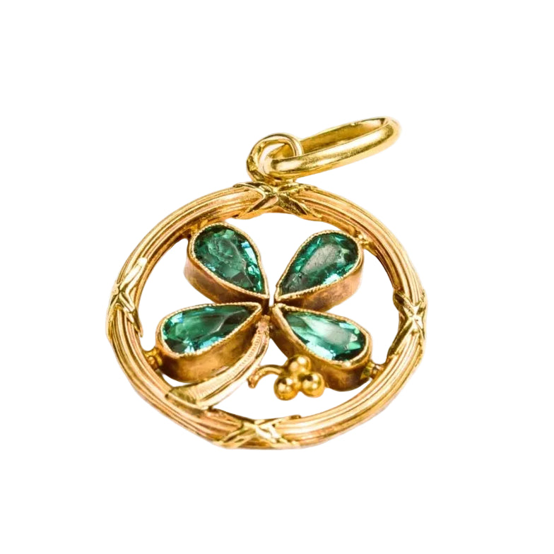Pendentif en or jaune, or rose et pierres synthétiques - Castafiore