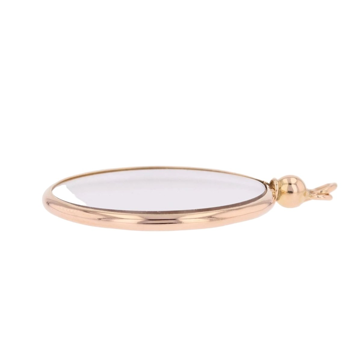 Round glass and rose gold