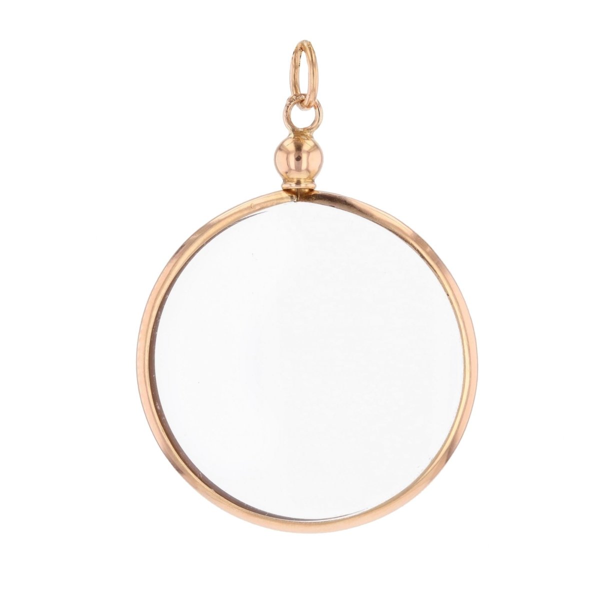 Round glass and rose gold