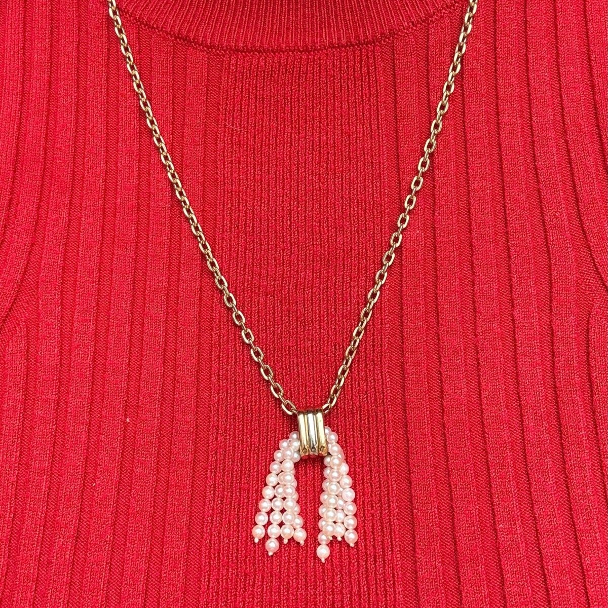 Pendentif en or jaune, or rose, or blanc et perles - Castafiore