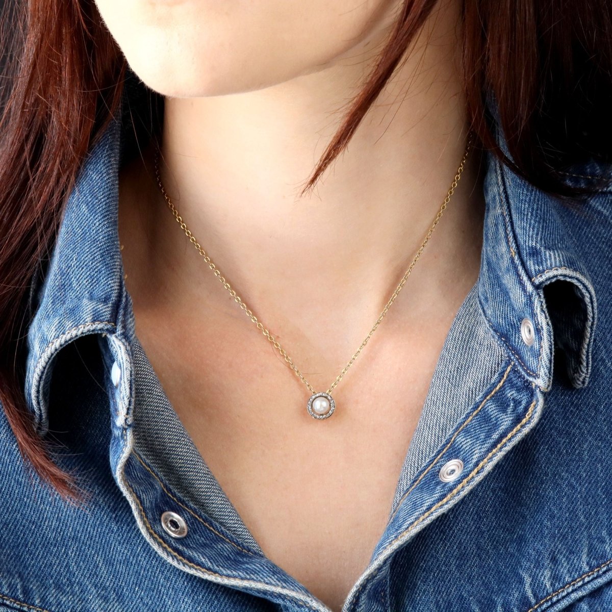 Antique round fine pearl pendant diamonds