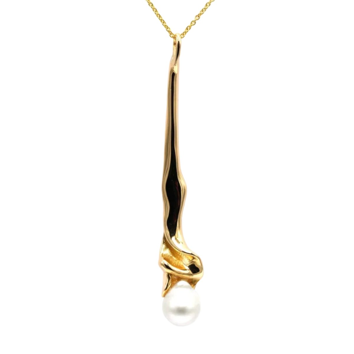 Pendentif en or jaune, perle et diamants - Castafiore