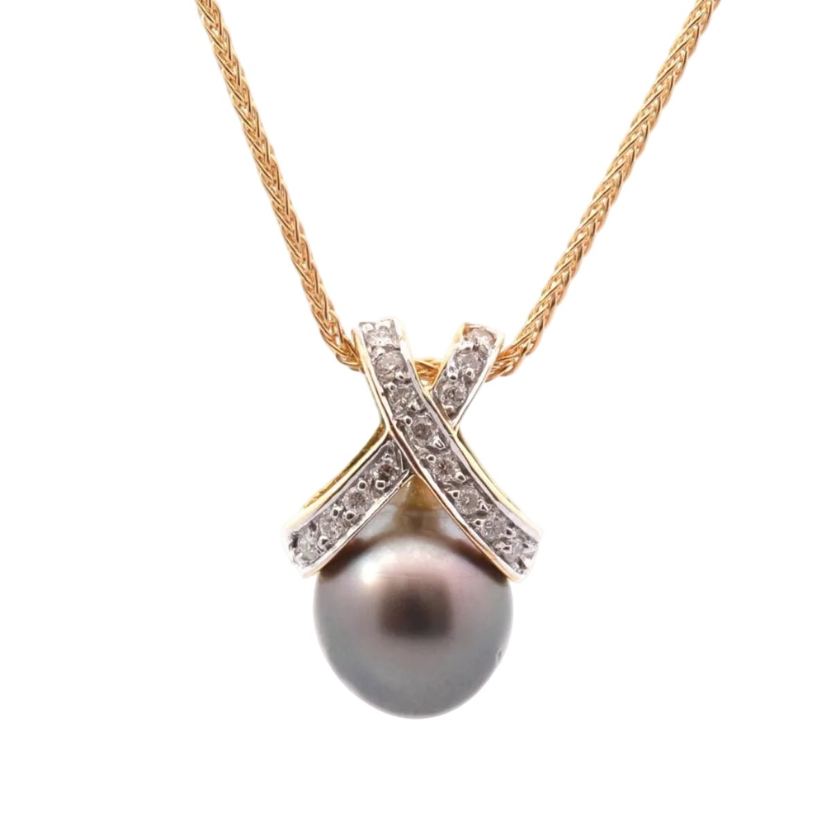 Pendentif en or jaune, perle et diamants - Castafiore