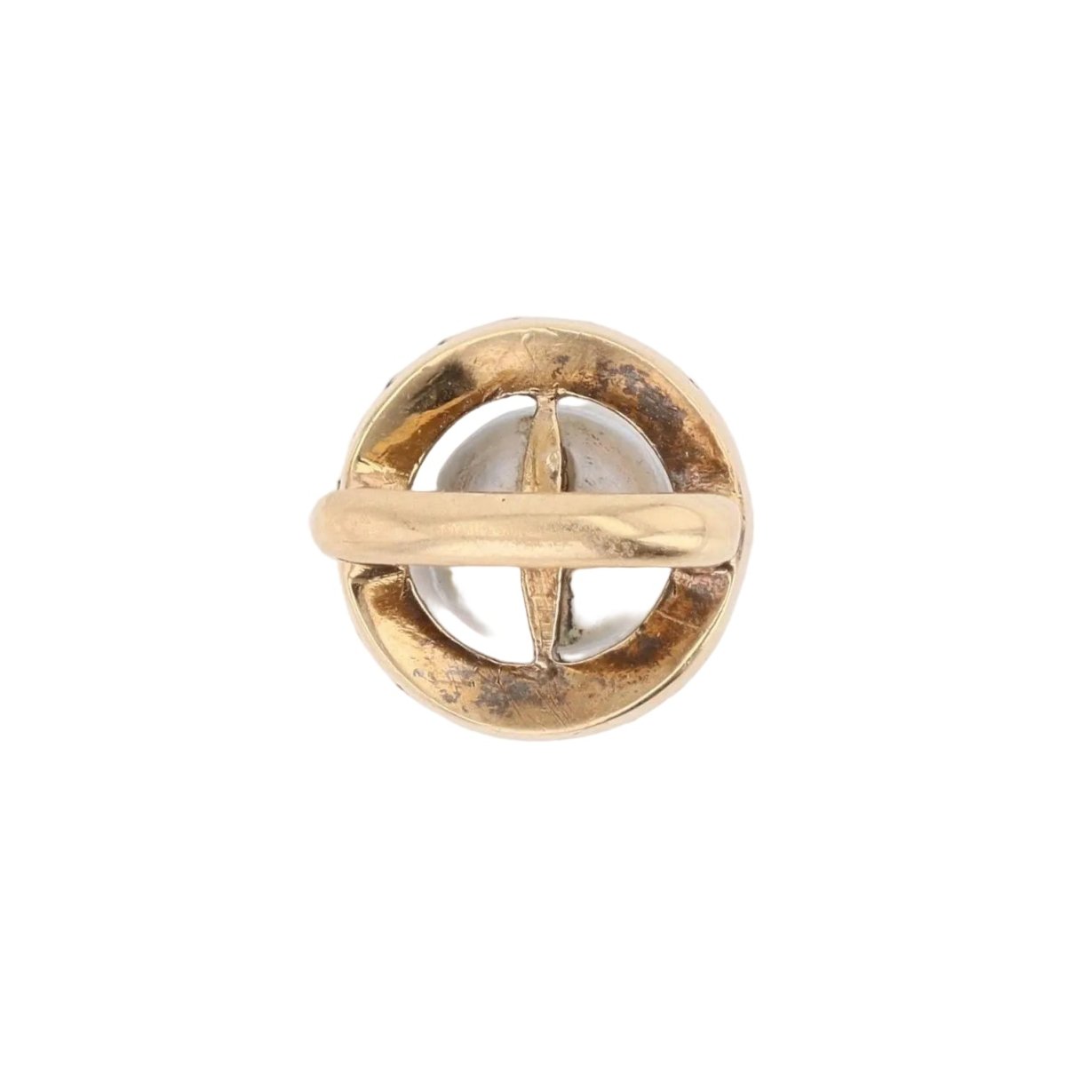 Antique round fine pearl pendant diamonds