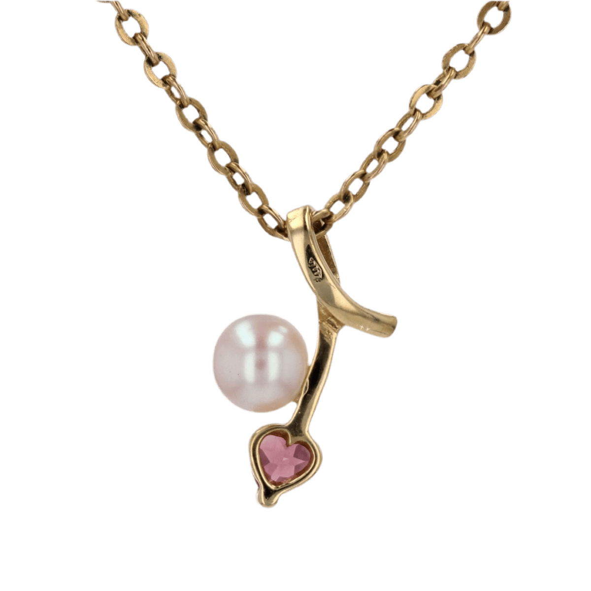 Pendentif en or jaune, perle et tourmaline - Castafiore