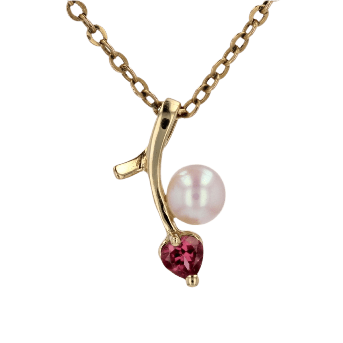 Pendentif en or jaune, perle et tourmaline - Castafiore