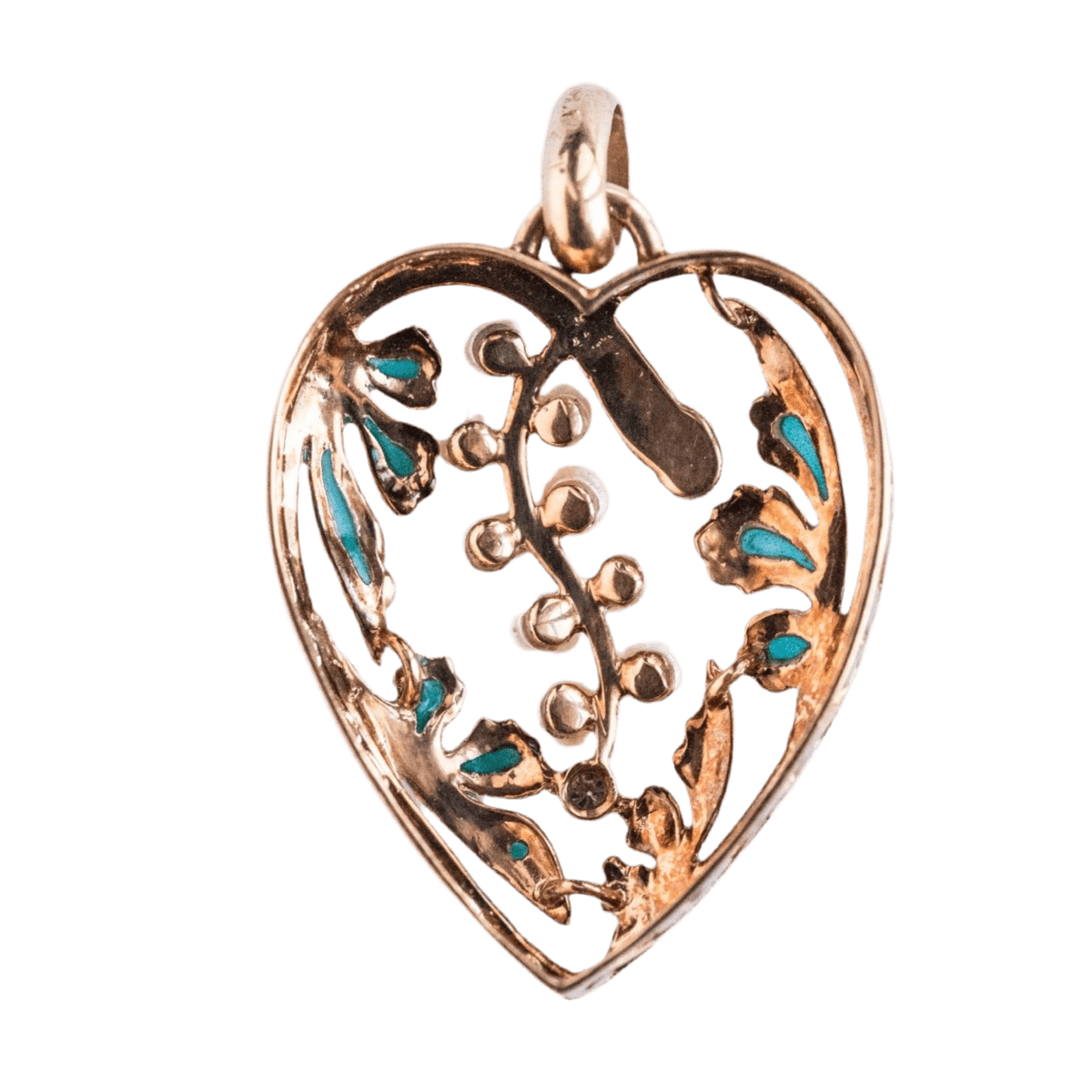 Pendentif en or jaune, perles, émail et diamant - Castafiore