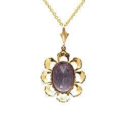 Pendentif en or jaune, perles et améthystes - Castafiore