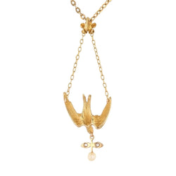 Pendentif en or jaune, perles et diamants - Castafiore