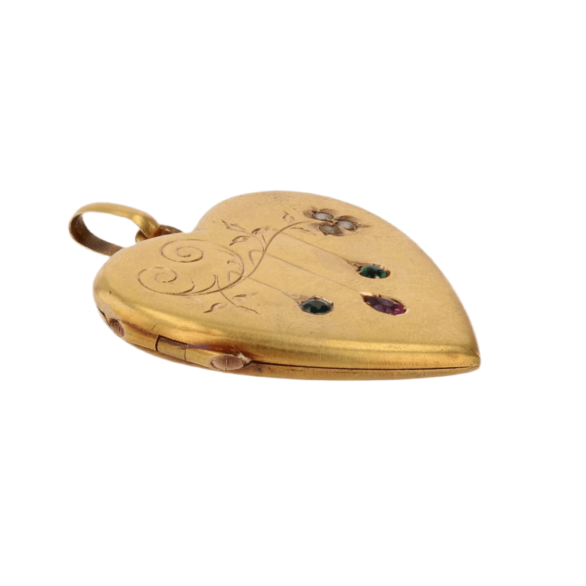 Pendentif en or jaune, perles, saphir, rubis et émeraude - Castafiore