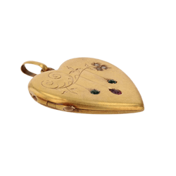 Pendentif en or jaune, perles, saphir, rubis et émeraude - Castafiore