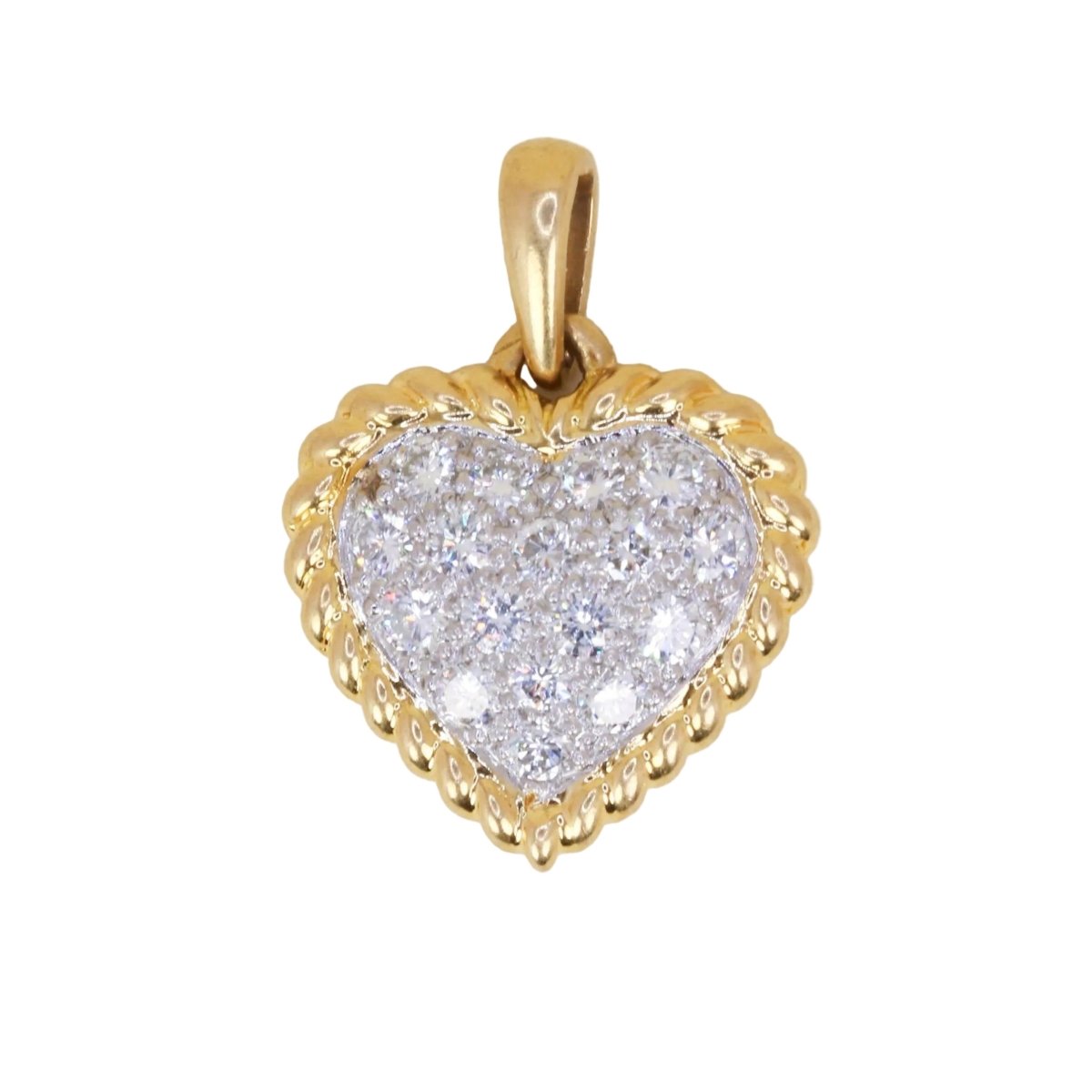 Pendentif en or jaune, platine et diamants - Castafiore