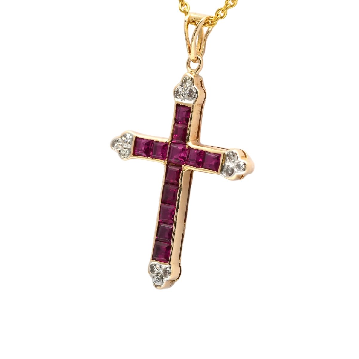 Pendentif en or jaune, rubis et diamants - Castafiore