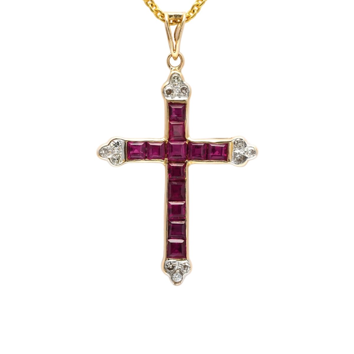 Pendentif en or jaune, rubis et diamants - Castafiore