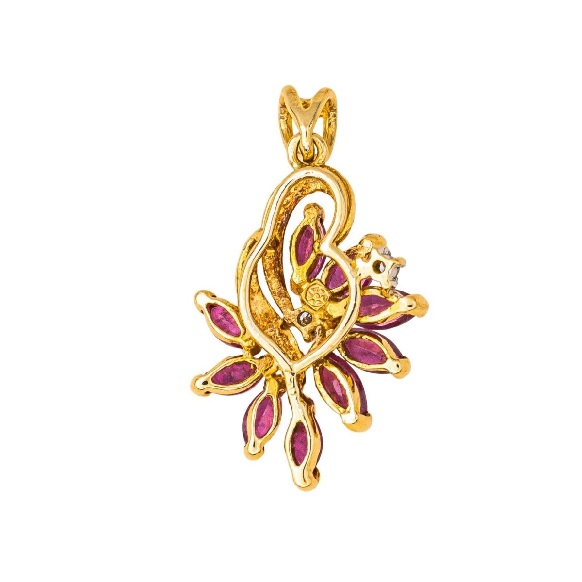 Pendentif en or jaune, rubis et diamants - Castafiore