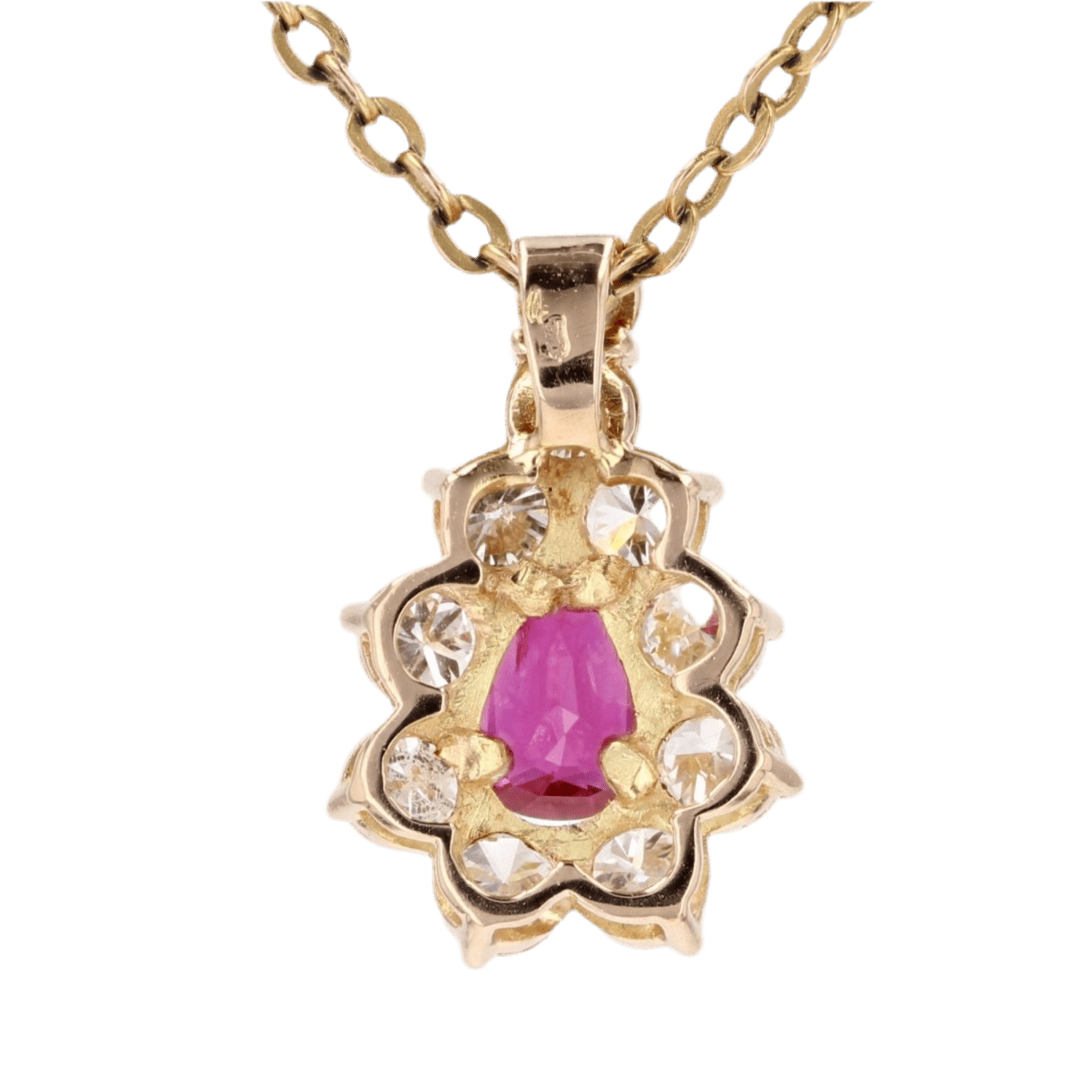 Pendentif en or jaune, rubis et diamants - Castafiore