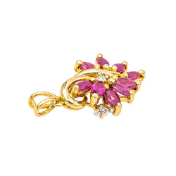 Pendentif en or jaune, rubis et diamants - Castafiore