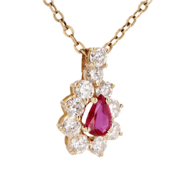 Pendentif en or jaune, rubis et diamants - Castafiore