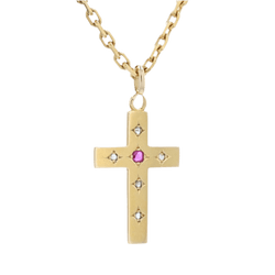 Pendentif en or jaune, rubis et diamants - Castafiore