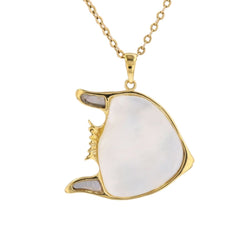 Pendentif en or jaune, rubis et nacre - Castafiore