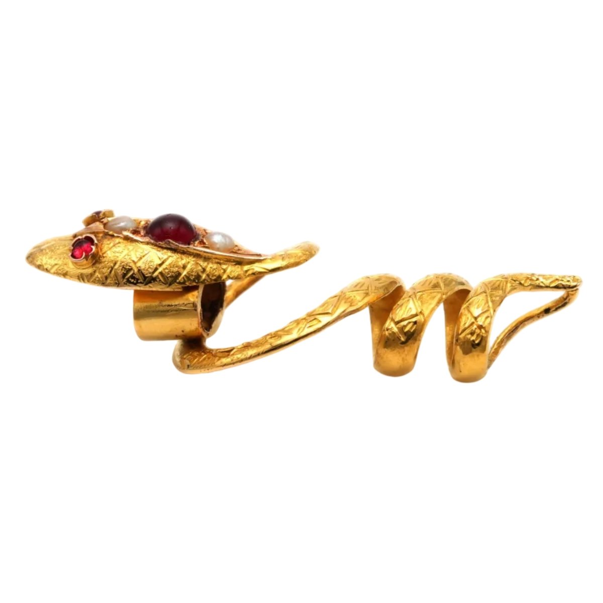 Pendentif en or jaune, rubis et perles - Castafiore