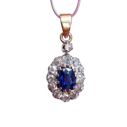 Pendentif en or jaune, saphir et diamants - Castafiore