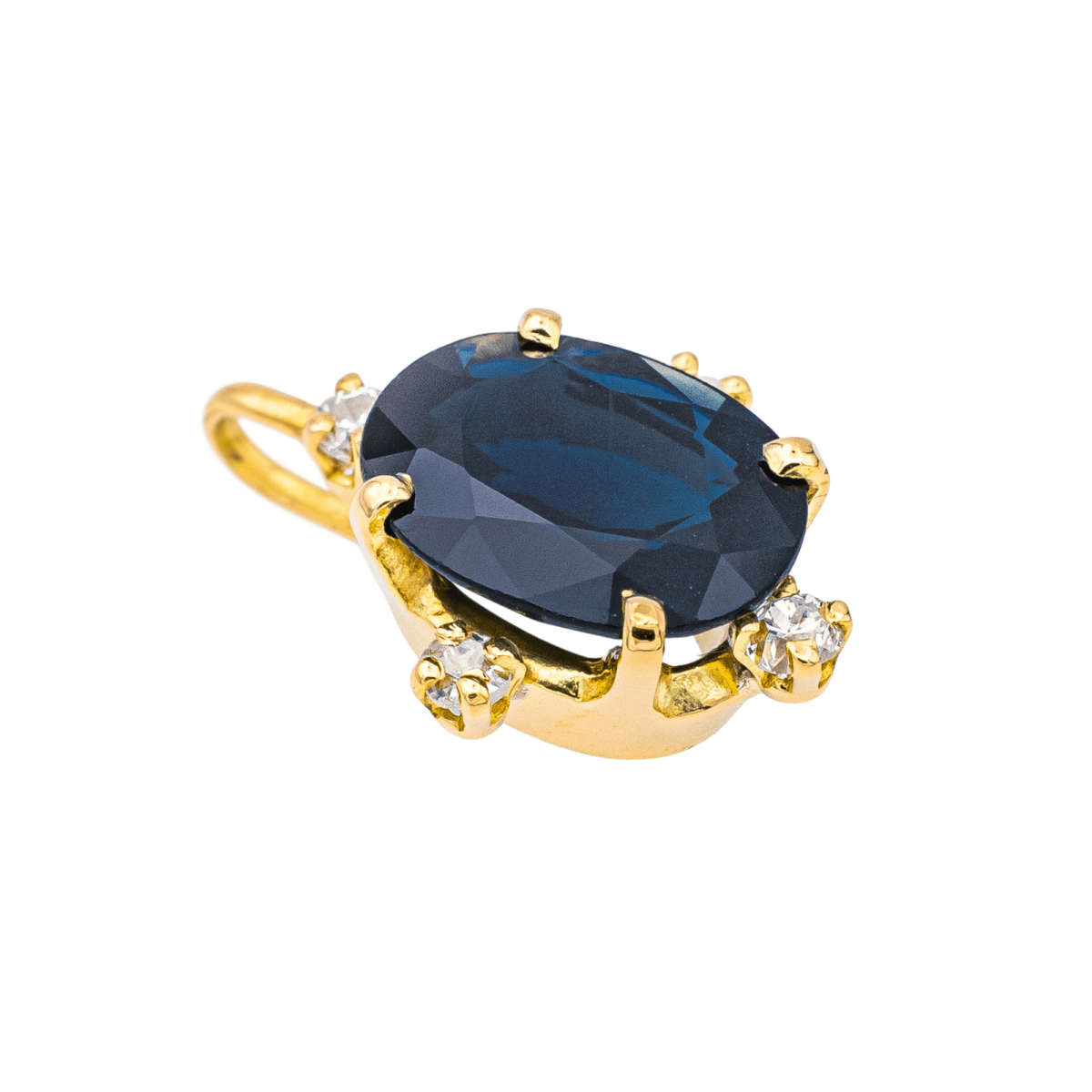 Pendentif en or jaune, saphir et diamants - Castafiore