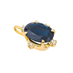 Pendentif en or jaune, saphir et diamants - Castafiore