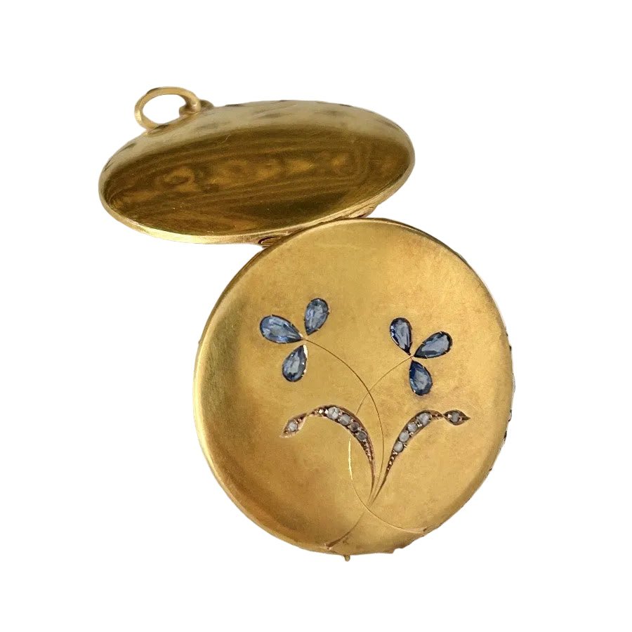 Pendentif en or jaune, saphirs et diamants - Castafiore