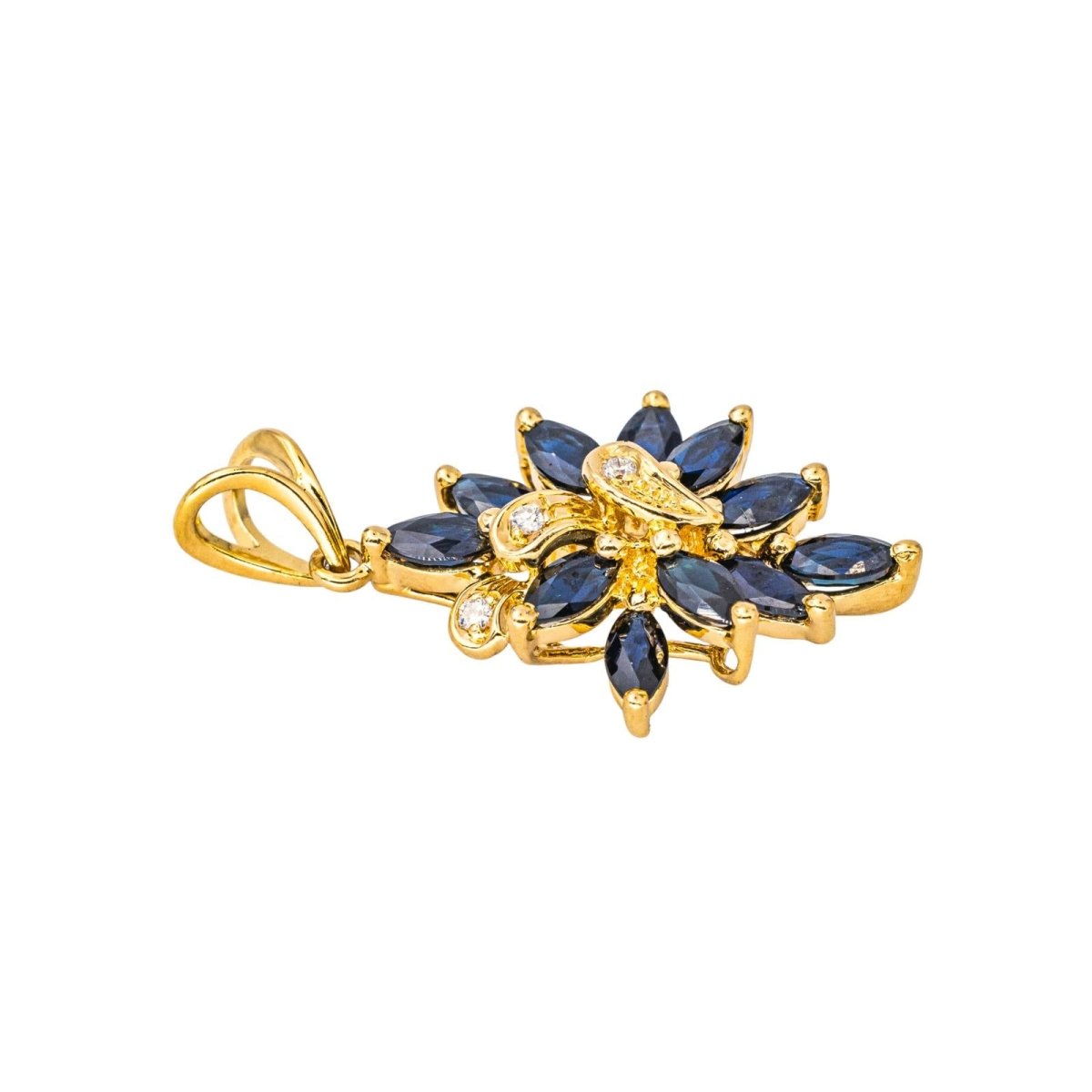 Pendentif en or jaune, saphirs et diamants - Castafiore