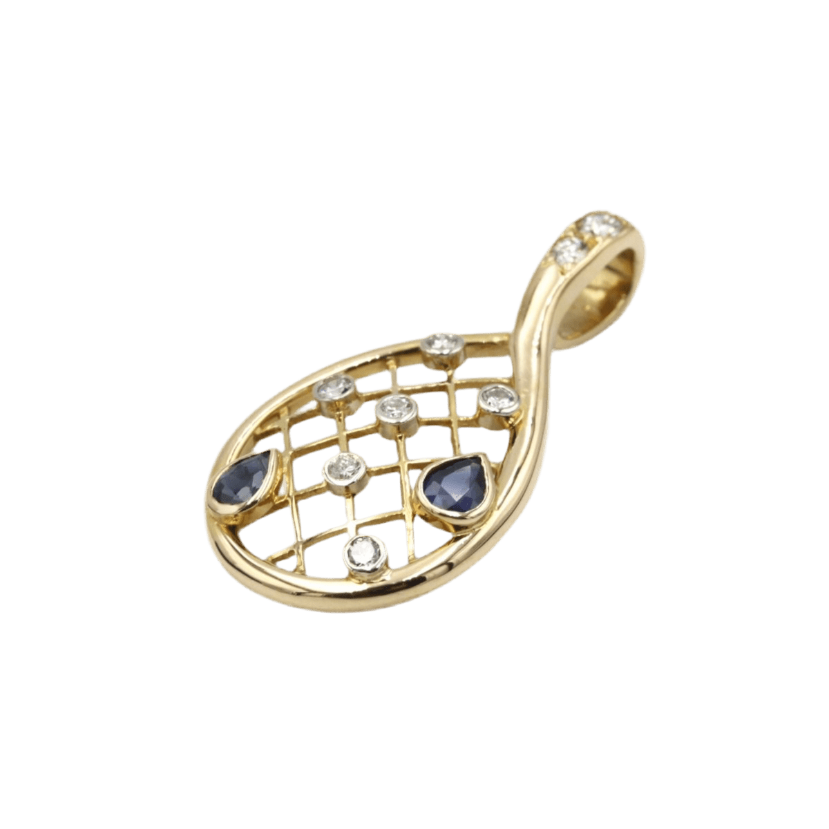 Pendentif en or jaune, saphirs et diamants - Castafiore