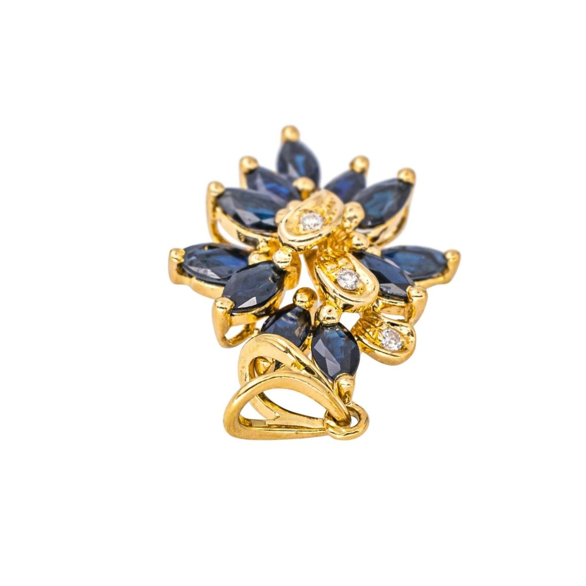 Pendentif en or jaune, saphirs et diamants - Castafiore