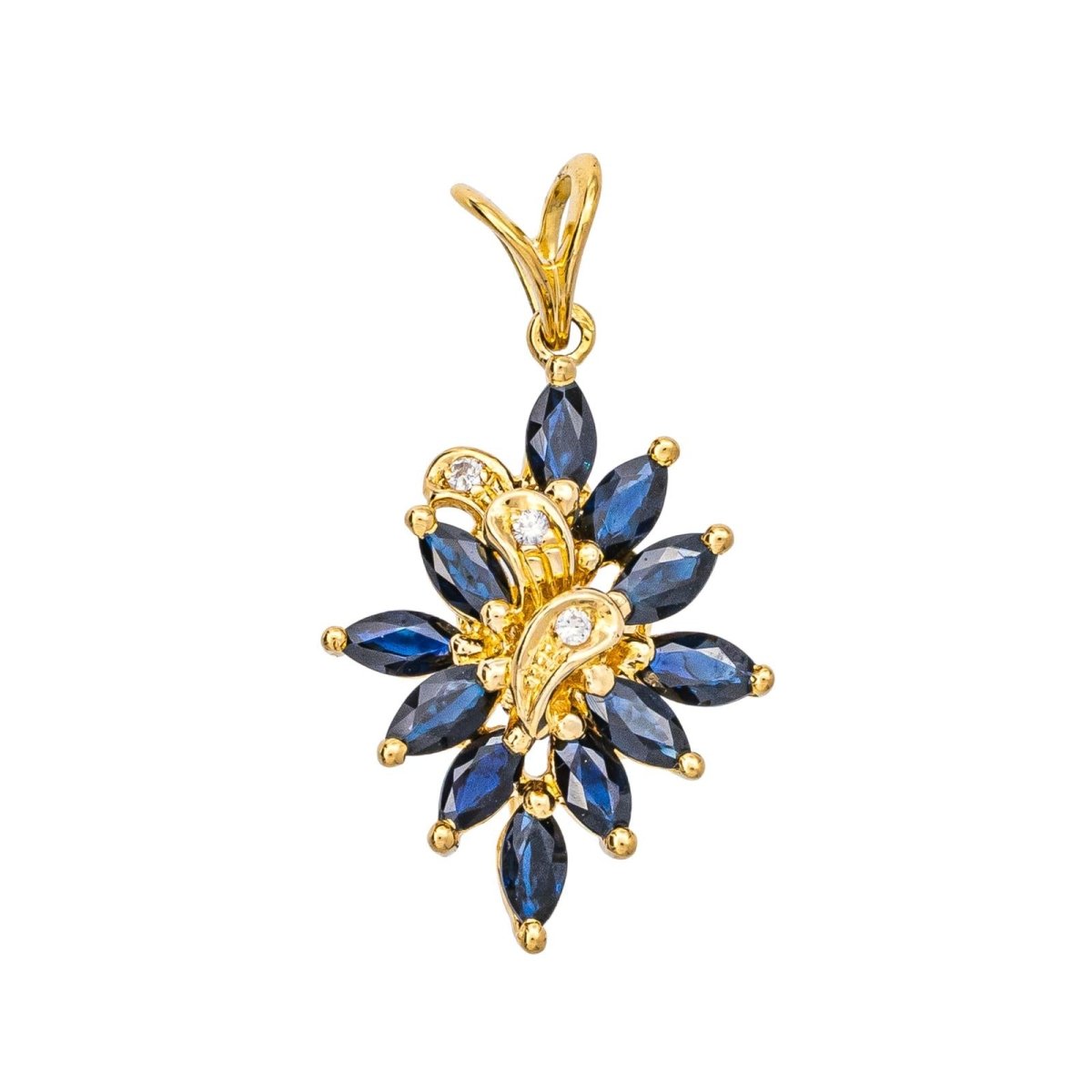 Pendentif en or jaune, saphirs et diamants - Castafiore