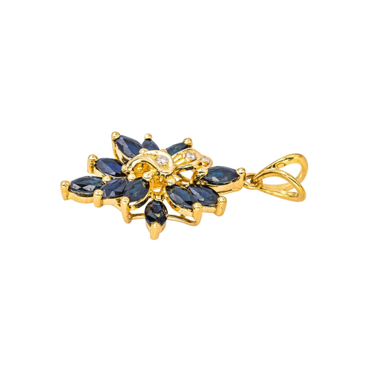 Pendentif en or jaune, saphirs et diamants - Castafiore
