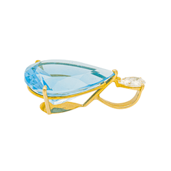 Pendentif en or jaune, topaze et diamants - Castafiore