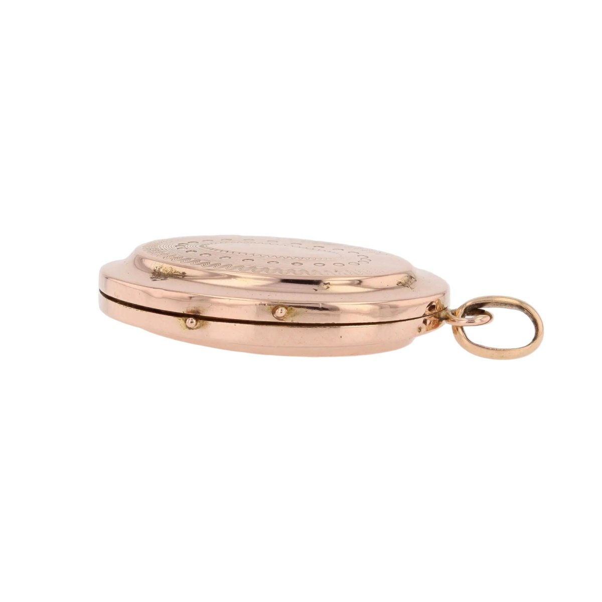 Antique oval medallion rose gold chiseled