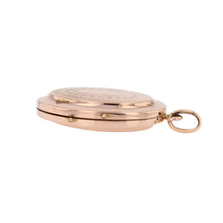 Antique oval medallion rose gold chiseled
