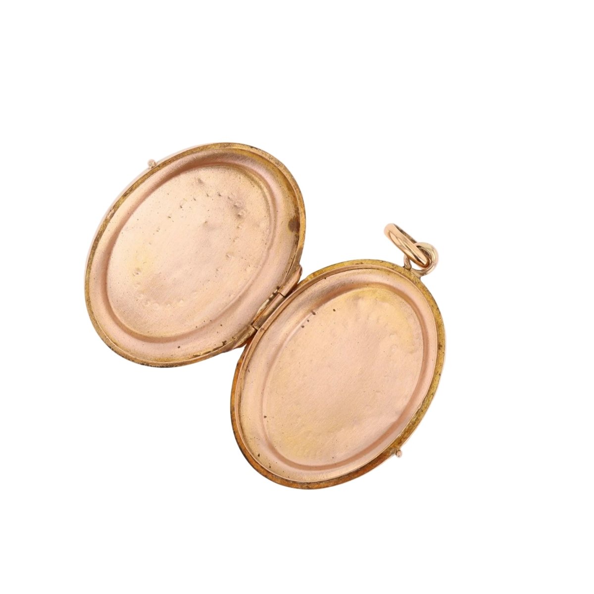 Antique oval medallion rose gold chiseled
