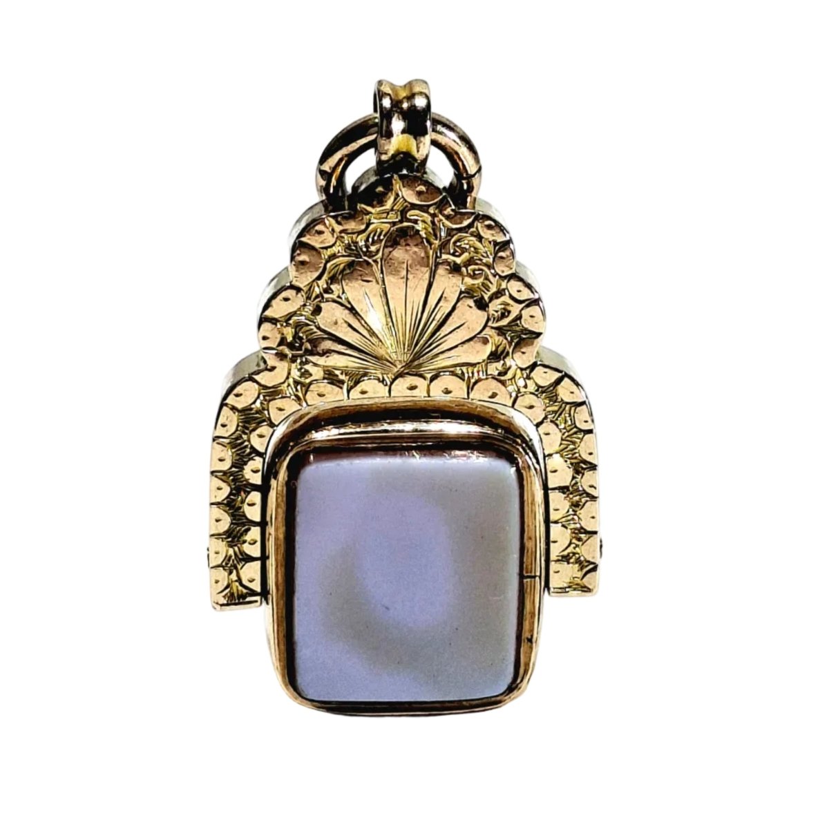 Pendentif en or rose, agate et jaspe - Castafiore