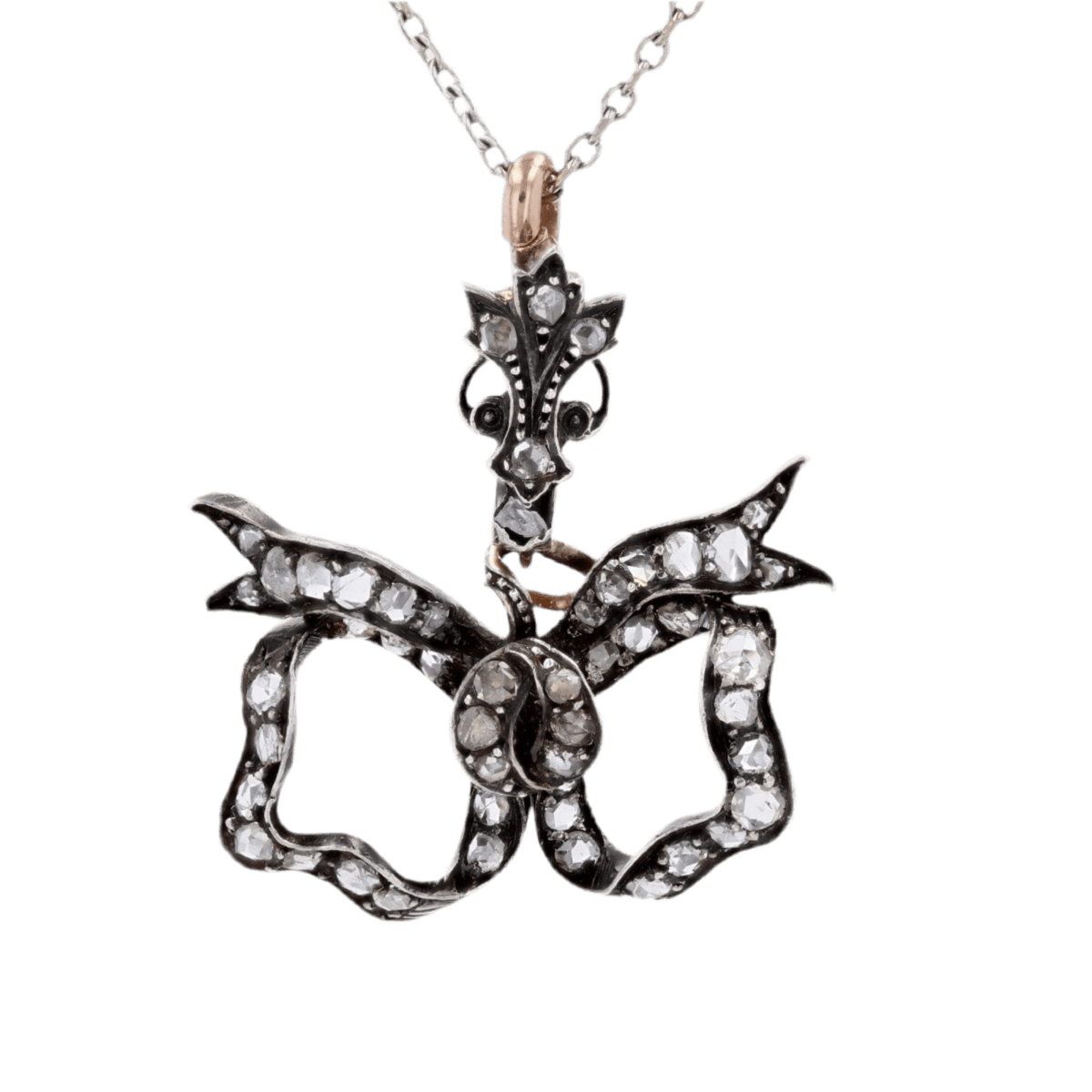 Pendentif en or rose, argent et diamants - Castafiore