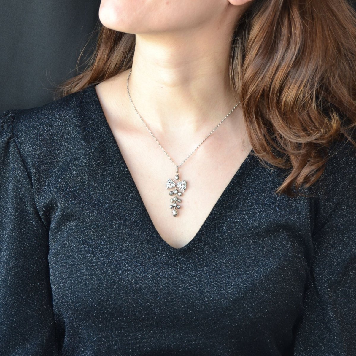 Pendentif en or rose, argent et diamants - Castafiore